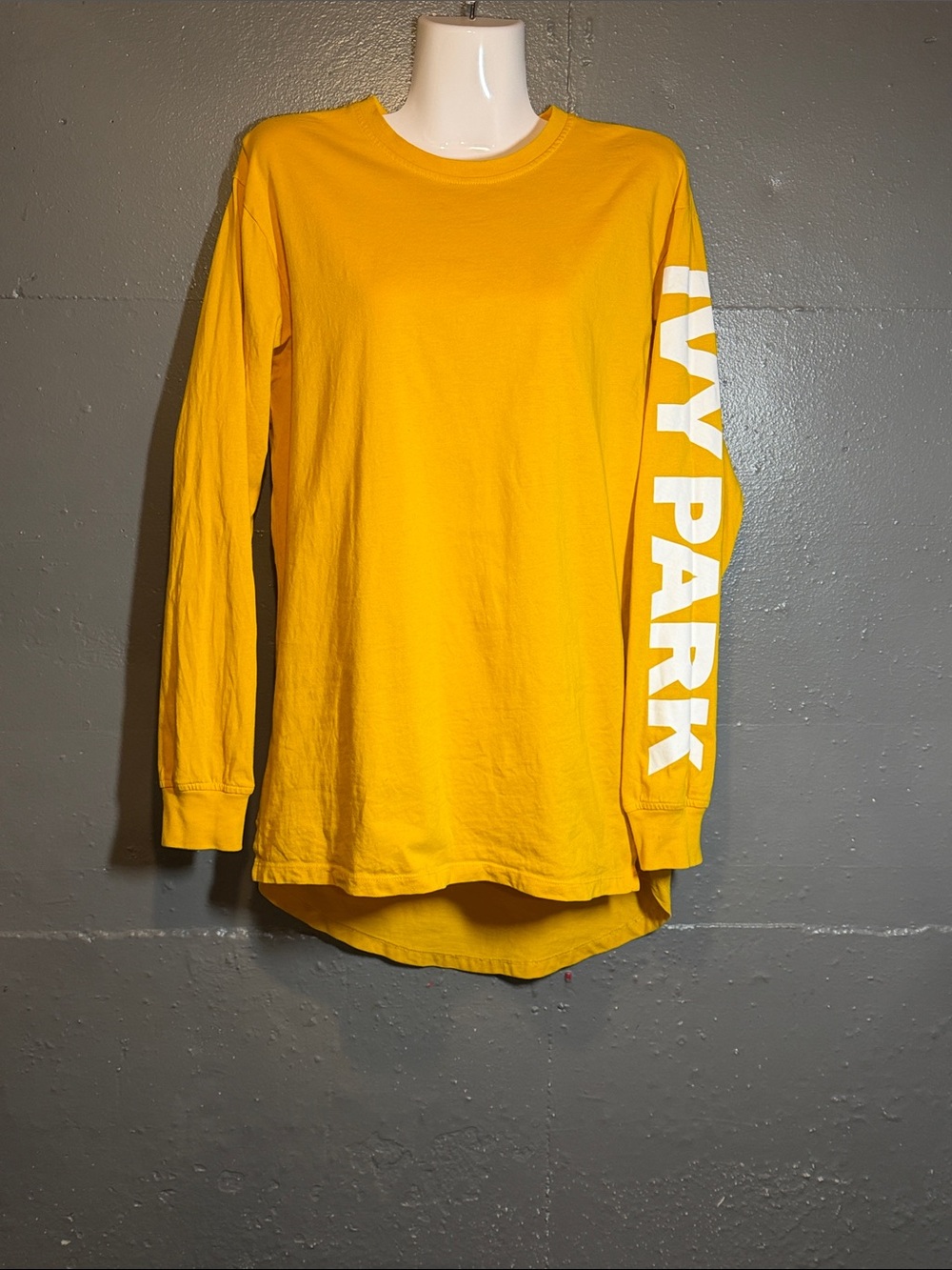 IVY PARK Yellow Long Sleeve Tee with White Sleeve Logo